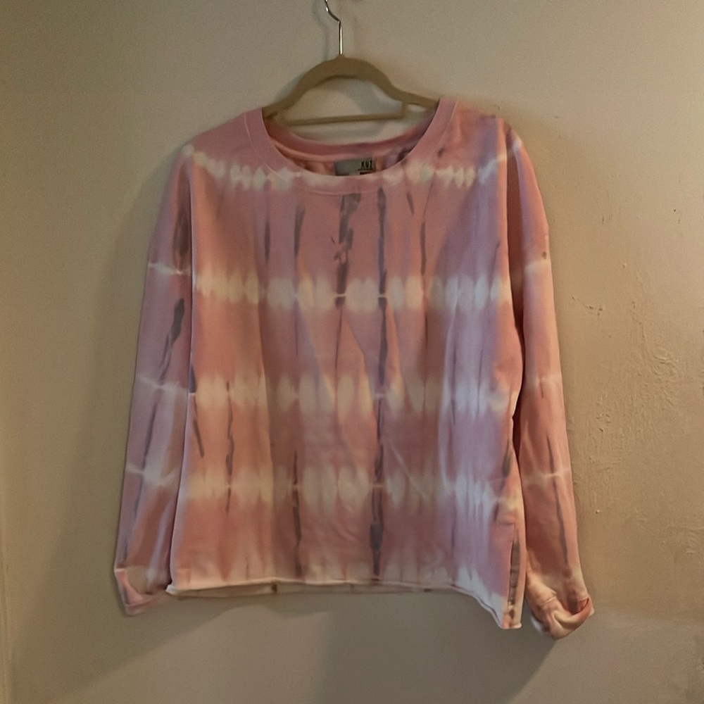 Pink and dark gray Tie-Dye Long Sleeve Sweatshirt size M
